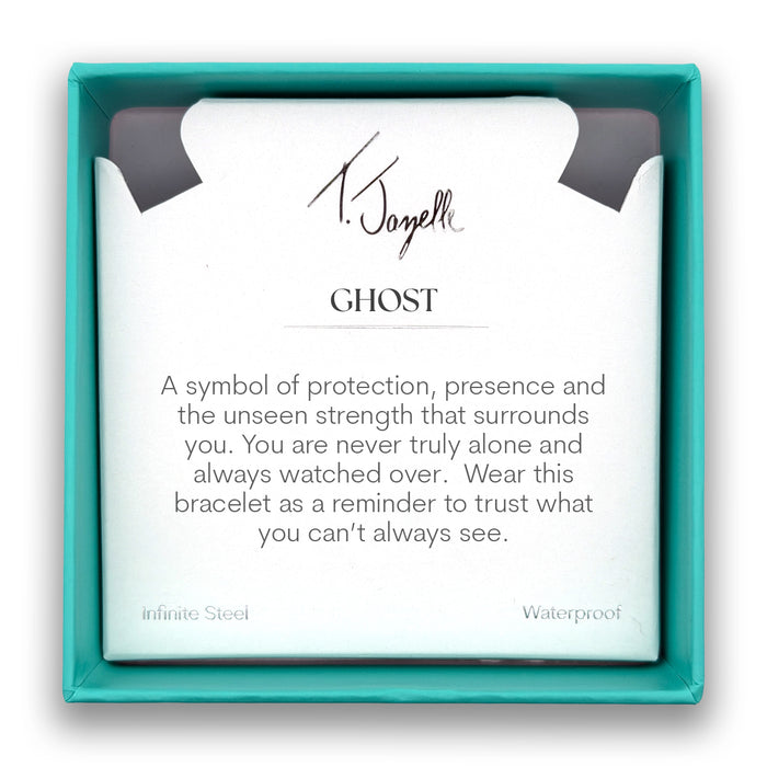 Ghost Charm with Teal White Jade Gemstone Bracelet