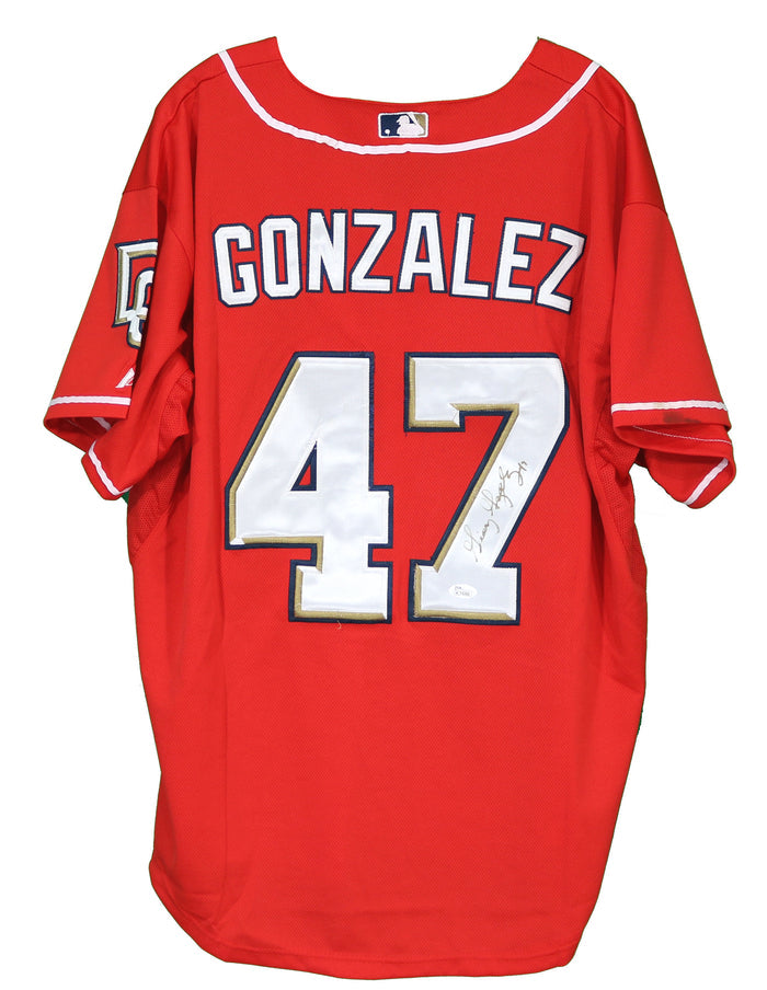 Gio Gonzalez Washington Nationals Signed Autographed Red #47 Jersey Gold Auto JSA COA