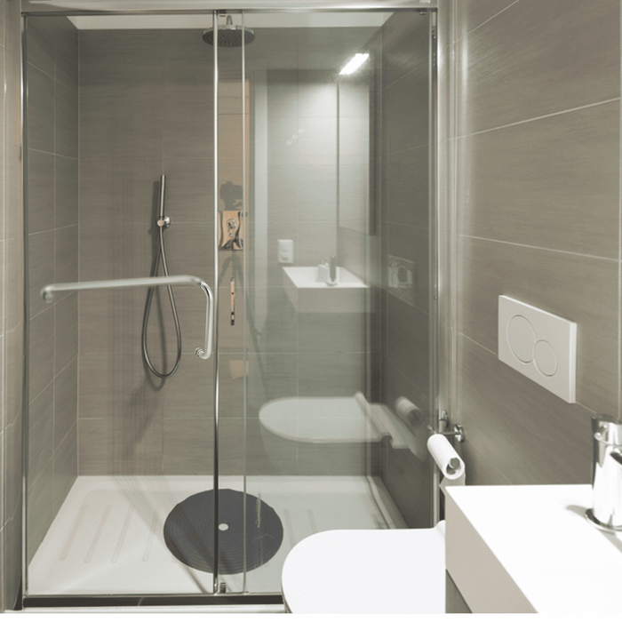 Glass Shower Door Handle and Towel Bar Combo, Round Stainless Steel 24"