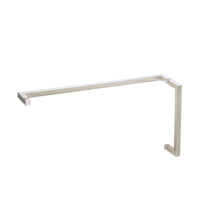 Glass Shower Door Handle and Towel Bar Combo, Square Stainless Steel 24"