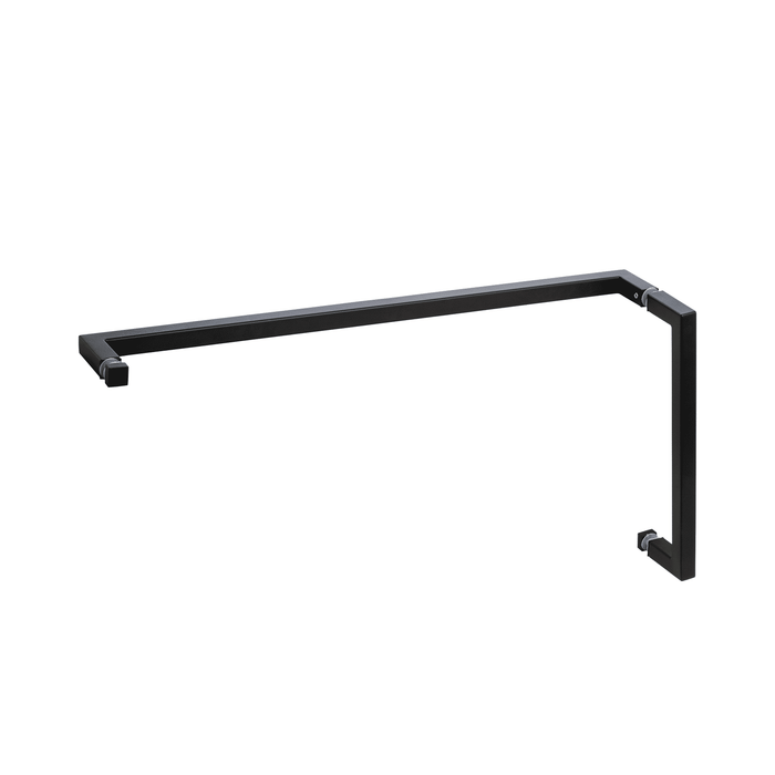 Glass Shower Door Handle and Towel Bar Combo, Square Stainless Steel 24"