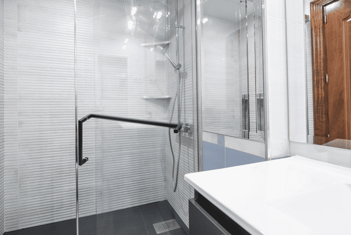Glass Shower Door Handle and Towel Bar Combo, Square Stainless Steel 24"