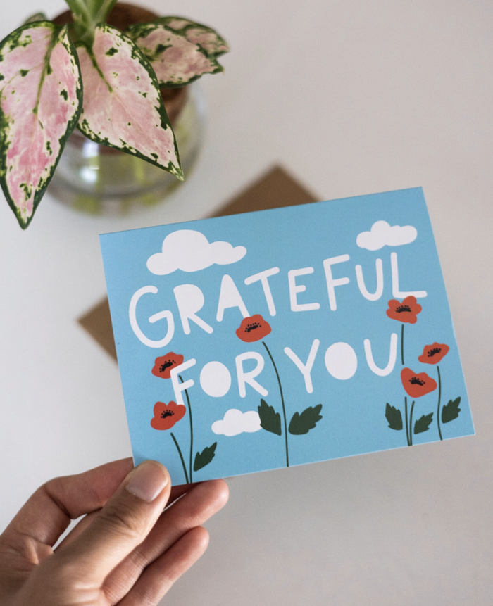 Grateful For You Poppy Card