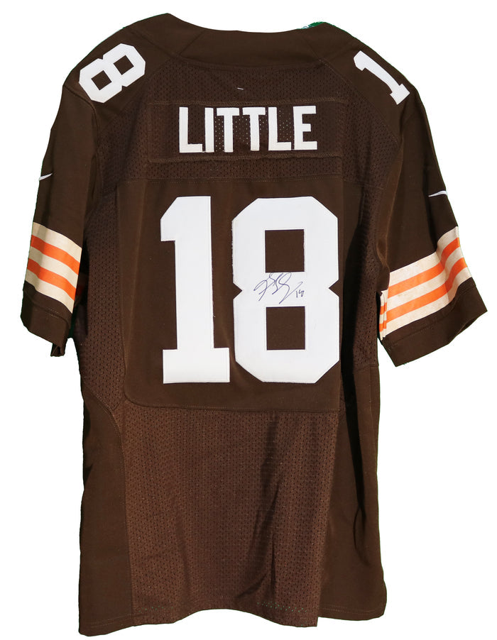 Greg Little Signed Autographed Cleveland Browns Brown #18 Jersey - DISCOLORATION