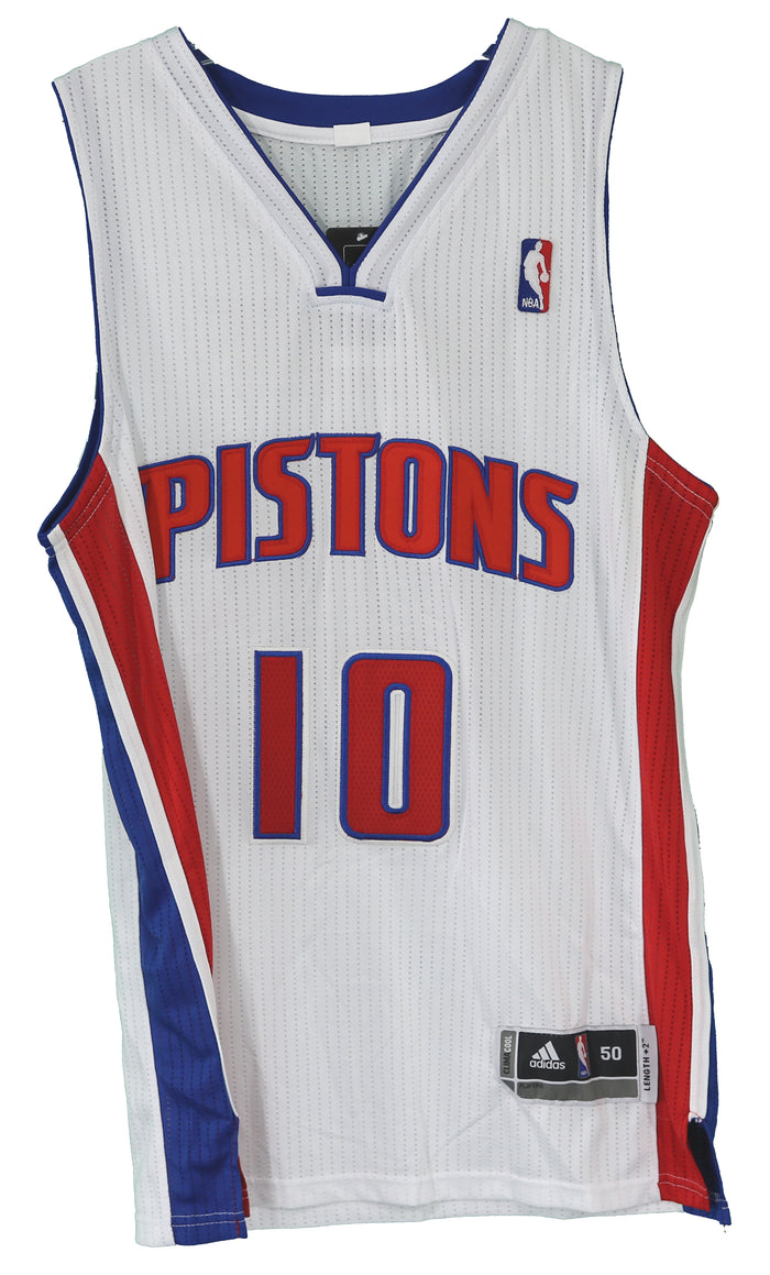 Greg Monroe Detroit Pistons Signed Autographed White #10 Jersey JSA COA