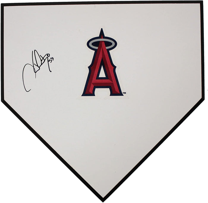 Hector Santiago Los Angeles Angels Signed Autographed Baseball Home Plate JSA COA