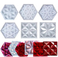 Hexagon With 3D 6 Corner Star Coaster Mould Design No : 1