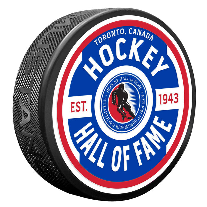 HHOF Gear Textured Puck