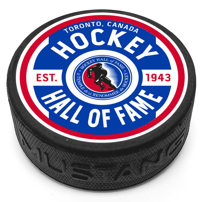 HHOF Gear Textured Puck