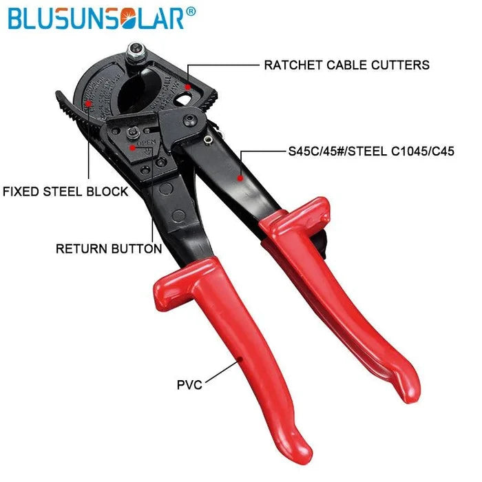 HS-325A Ratchet Wire Cutter for Cutting Copper-aluminum Solar Cables 1-240mm2