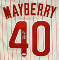 John Mayberry Jr. Philadelphia Phillies Signed Autographed Cream Pinstripe #40 Jersey JSA COA