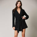 Labi - A blazer romper featuring a notched lapel collar