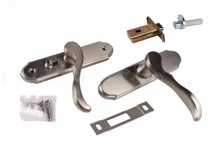 Larson Brushed Nickel Handle Set for Residential Swinging Screen & Storm Doors - Reflect Window & Door