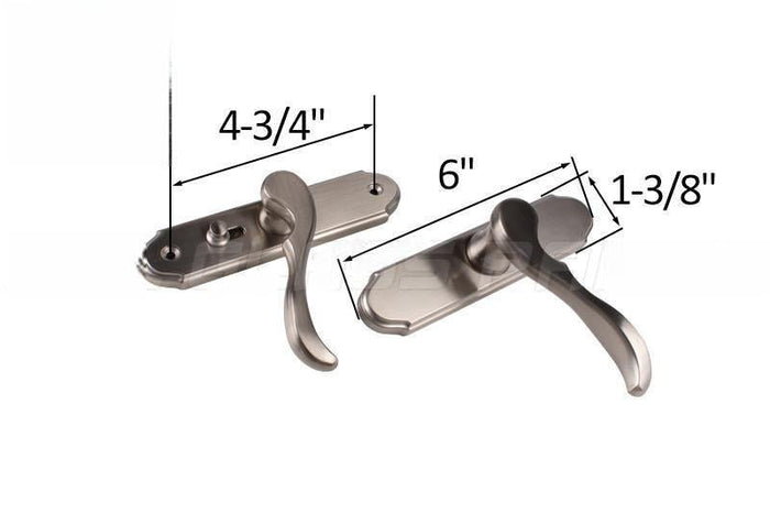 Larson Brushed Nickel Handle Set for Residential Swinging Screen & Storm Doors - Reflect Window & Door