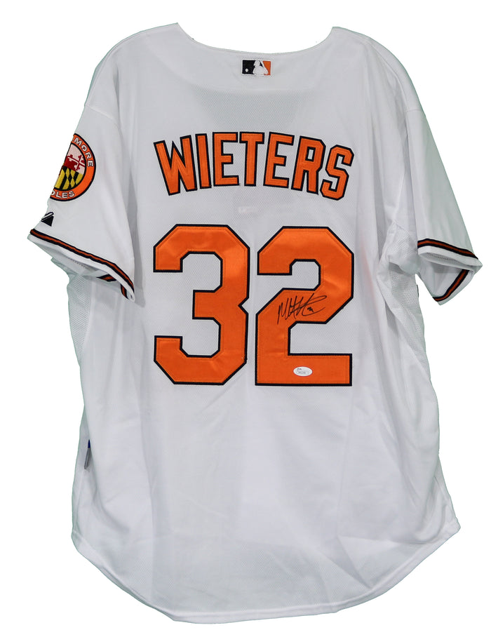 Matt Wieters Baltimore Orioles Signed Autographed White #32 Jersey JSA COA Size 48