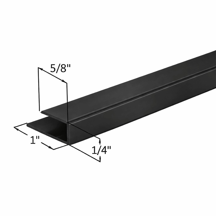 Matte Black J - Bar Top – Mirror Mounting Channel - Reflect Window & Door