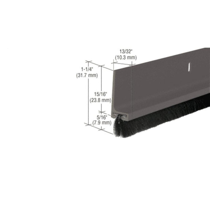 144" Bronze Painted Finned Door Sweep for Entry Doors – Durable Weatherproof Seal - Reflect Window & Door