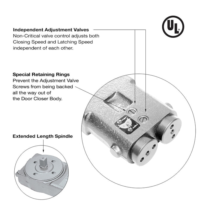 Medium Duty Concealed Overhead Door Closer for Commercial Spaces - Reflect Window & Door