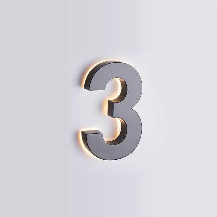 Modern 6" Backlit Led House Numbers, Taymor