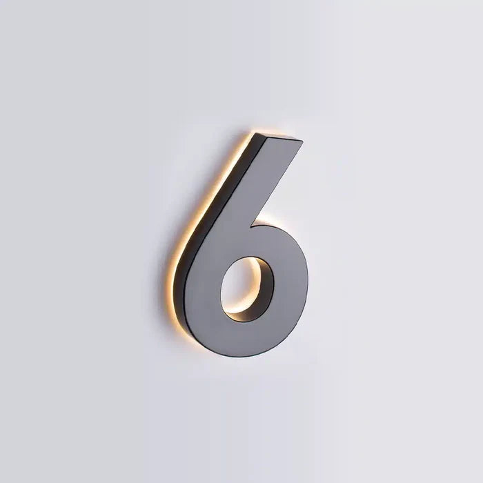 Modern 6" Backlit Led House Numbers, Taymor