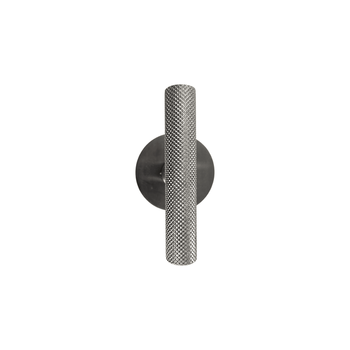 Modern T-Bar Door Handle & Door Knob Set | Knurled Design | Round Rosette | Stainless Steel 304