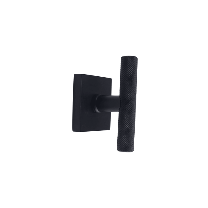 t bar style door handle/knob knurled design on square rosette