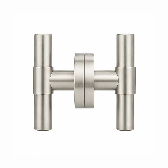 Modern T-Bar Thumb Turn Door Handle Set – 100mm Round Bar, Plain Barrel Design on 62mm Round Rosette | 304 Stainless Steel