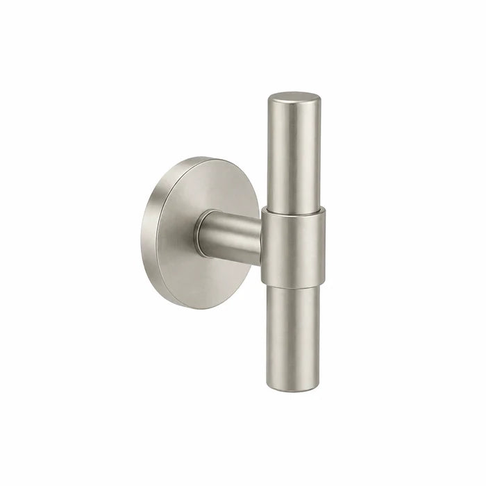 Modern T-Bar Thumb Turn Door Handle Set – 100mm Round Bar, Plain Barrel Design on 62mm Round Rosette | 304 Stainless Steel