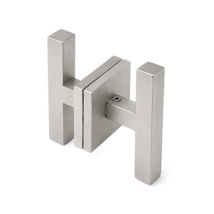 Modern T-Bar Thumb Turn Door Handle Set – 100mm Square Bar with 62mm Square Rosette | Stainless Steel 304