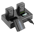 NEEWER 3 Pack Replacement Battery and Charger Set for Sony NP-FW50