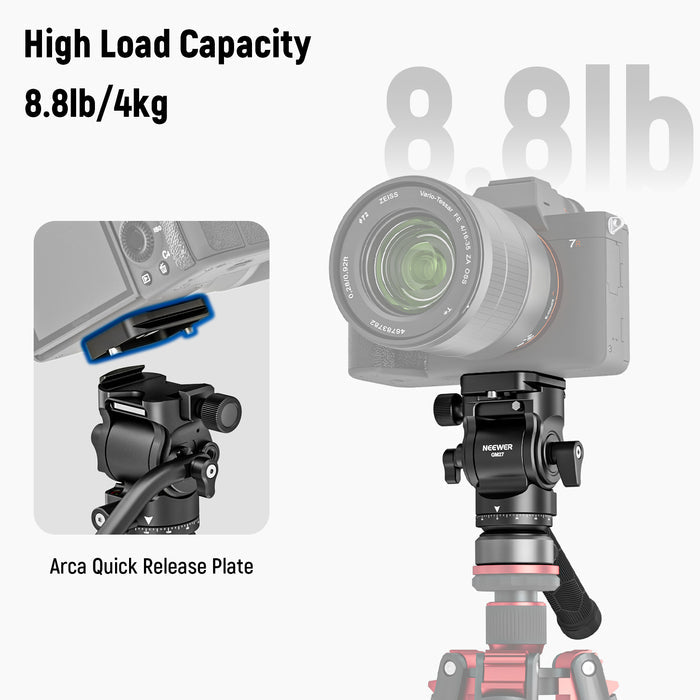 NEEWER GM27 Tripod Fluid Head can support a maximum load of 8.8lb