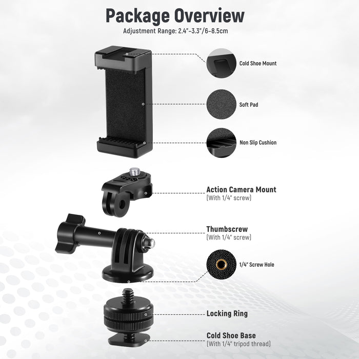 NEEWER Phone Holder / Hot Shoe Mount Adapter Kit