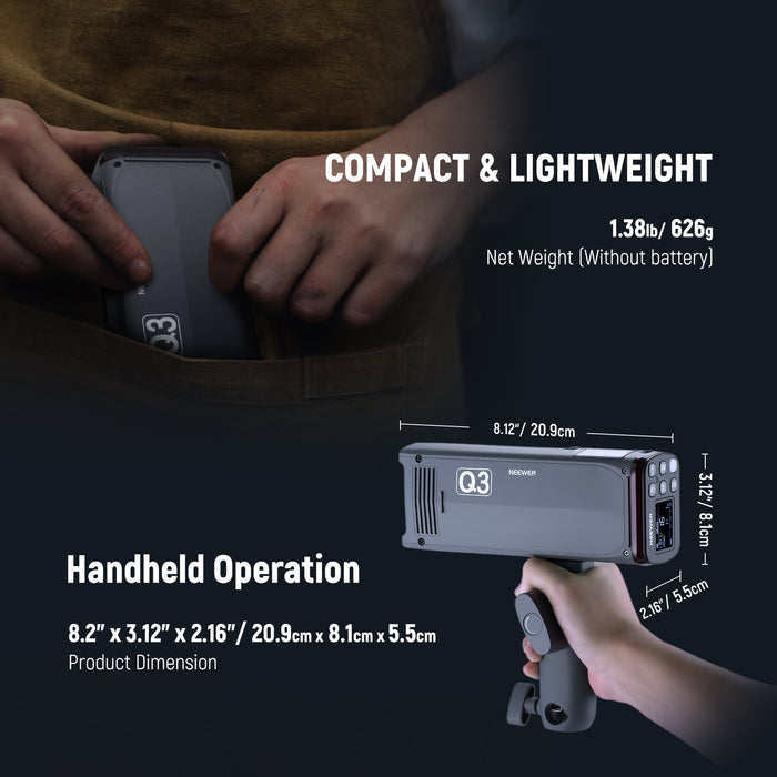 The flash is portable and capable of being stored and transported in your pocket.