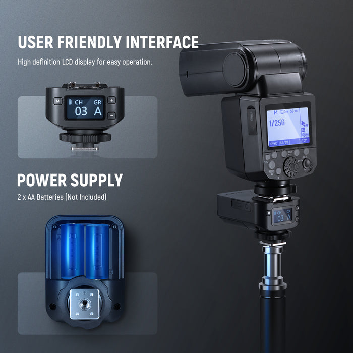 NEEWER QR 2.4G Wireless Flash Receiver For QPRO features high definition LCD display for easy operation.