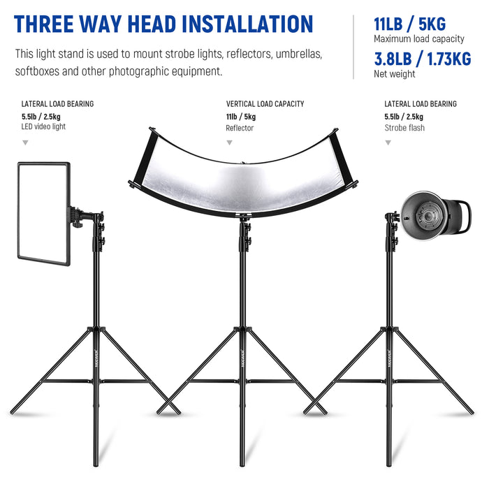 NEEWER ST-260AC Air Cushioned Light Stand is used to mount photographic equipment