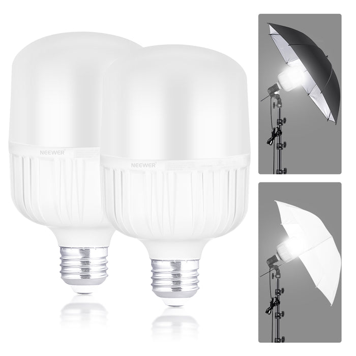 NEEWER T100 2 Packs E26 35W LED Light Bulbs