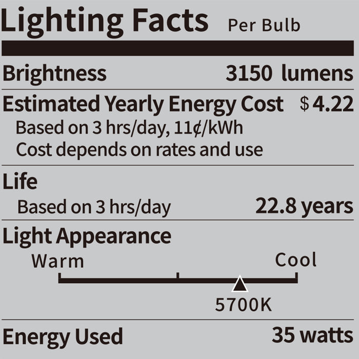 Specifications of the NEEWER T100 2 Packs E26 35W LED Light Bulbs