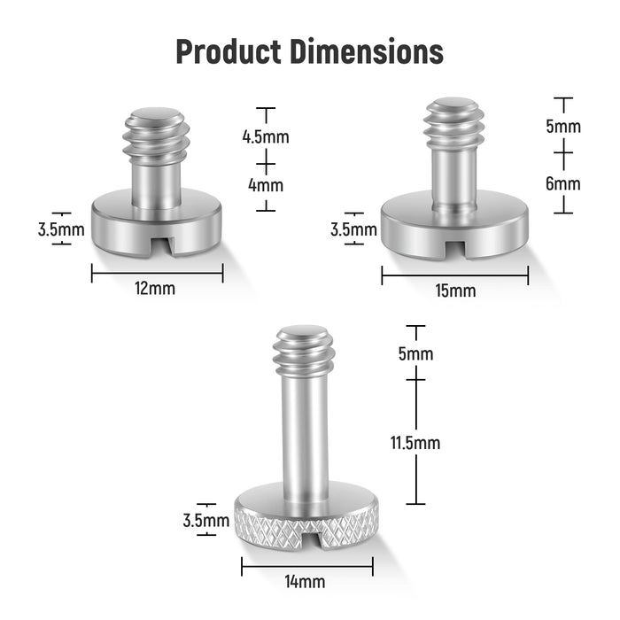 NEEWER UA026 15PCS 1/4" Screws with Storage Cases