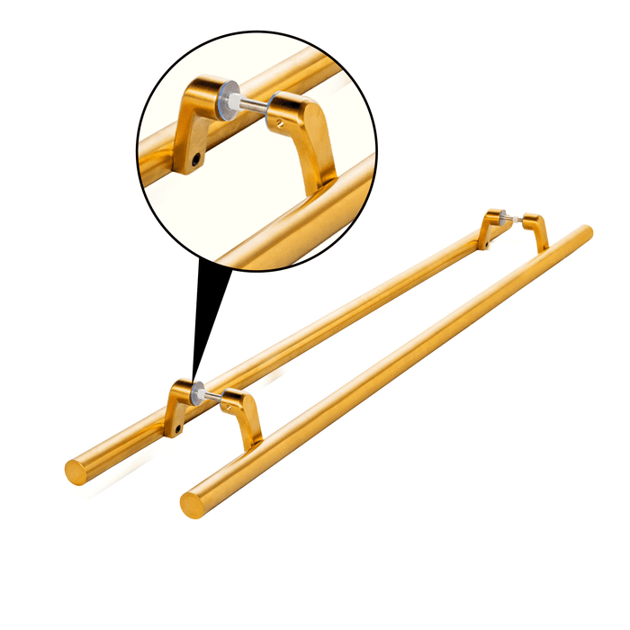 Offset Mount Mid-Post Attachment - for Round  Ladder Pulls Stainless Steel 304 PVD Gold (2pairs)