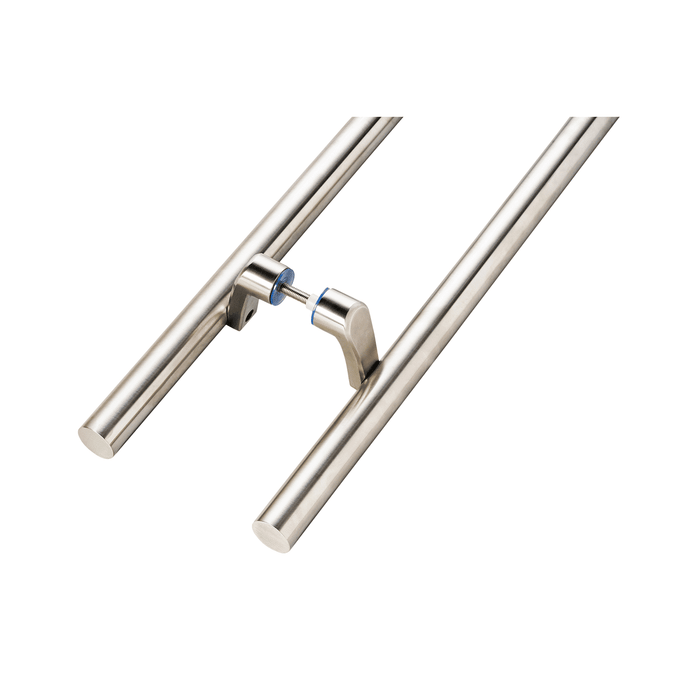 Offset Mount Mid-Post Attachment - for Round  Ladder Pulls Stainless Steel 304 Satin Steel (2pairs)