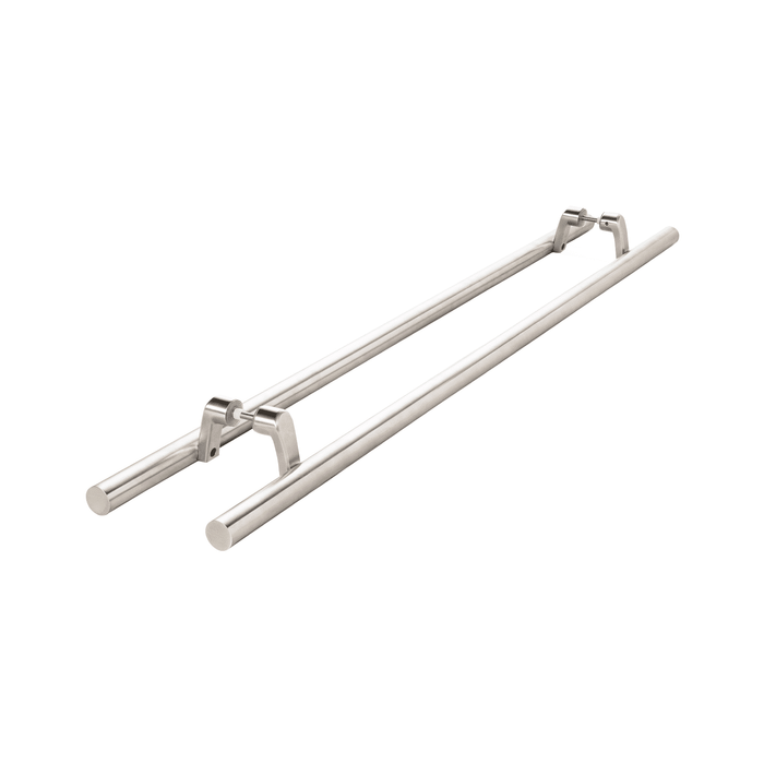 Offset Mount Mid-Post Attachment - for Round  Ladder Pulls Stainless Steel 304 Satin Steel (2pairs)