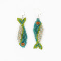 One Fish Two Fish Beaded Earrings - Green