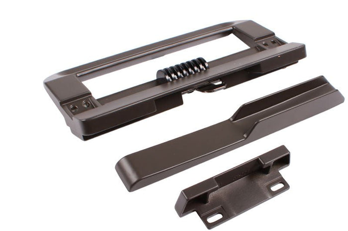 Patio Door Brown Surface Mounted Hook Style Handle 6 - 9/16" Screw Holes for Stanley Doors - Left - Reflect Window & Door