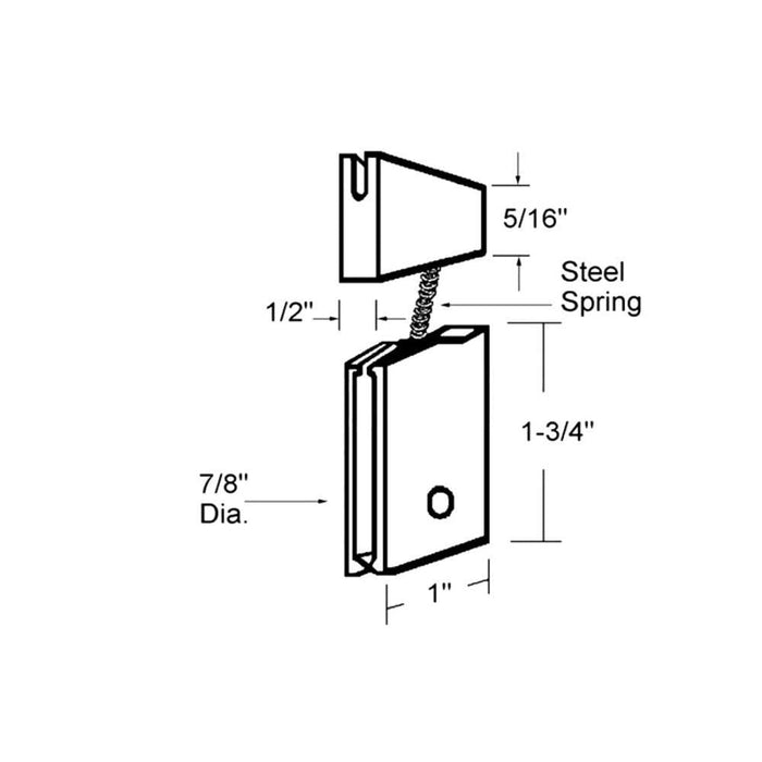 Patio Screen Door 7/8" Nylon Center Groove Roller with Two Piece Plastic Housing - Reflect Window & Door