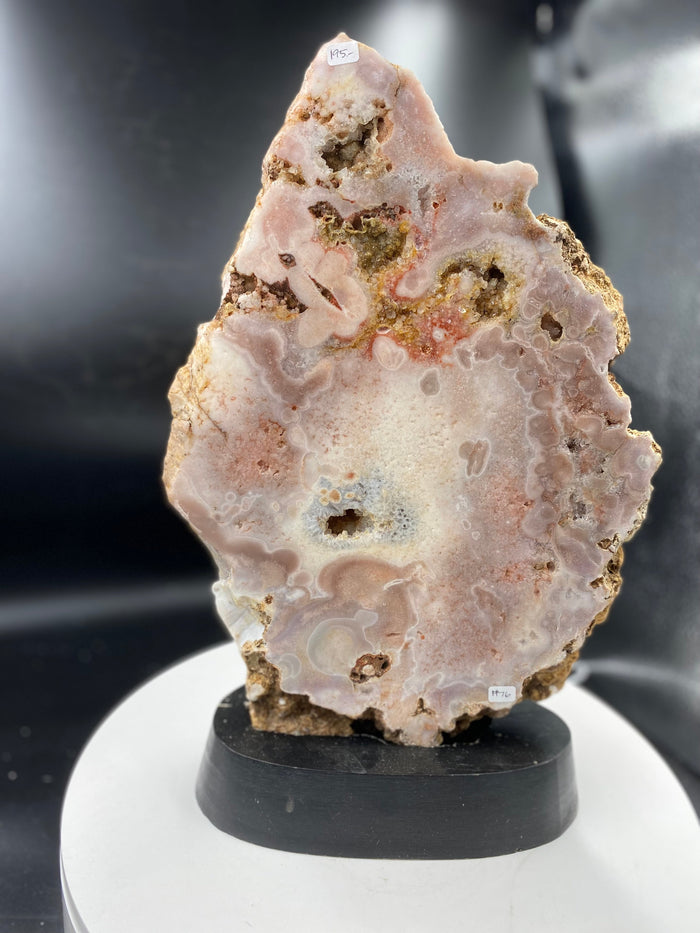 Pink (Rose) Amethyst Slab on Custom Wood Base