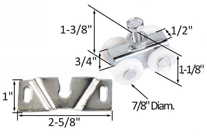 Pocket Door 7/8" Nylon Oval Roller - Reflect Window & Door