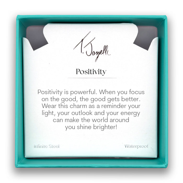 Positivity Charm with White Natural Agate Gemstone Bracelet