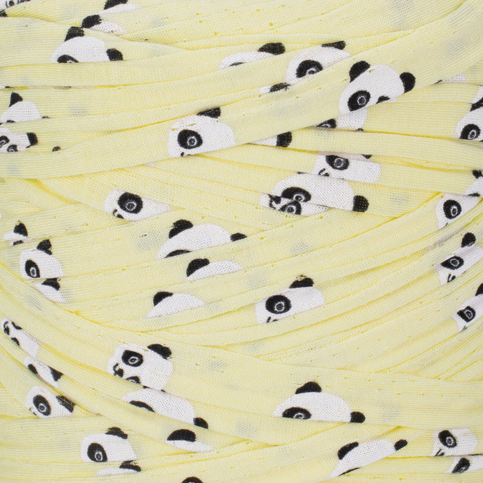 Printed Recycled T-Shirt Fabric Yarn - Sunny Panda