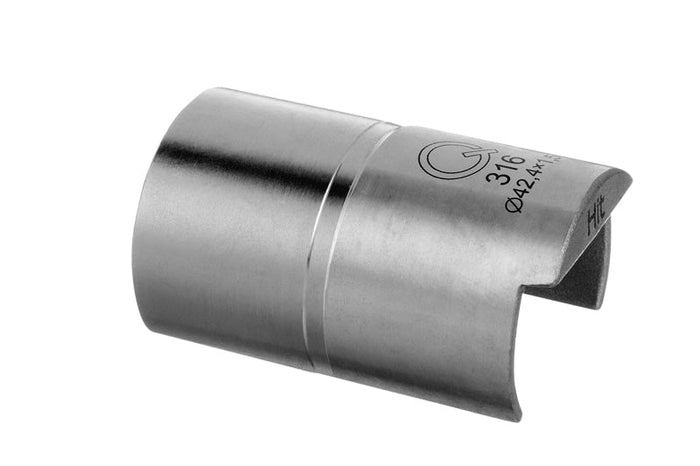 Q - railing 180 Degree In - Line Connector Sleeve For 1.66" (42.2mm) Round Cap Rail - Reflect Window & Door
