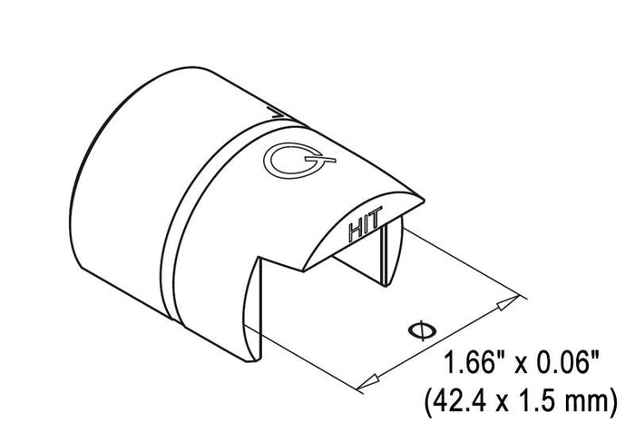 Q - railing 180 Degree In - Line Connector Sleeve For 1.66" (42.2mm) Round Cap Rail - Reflect Window & Door